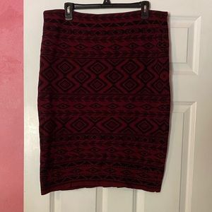 Plus Size Knit Midi Pencil Skirt
